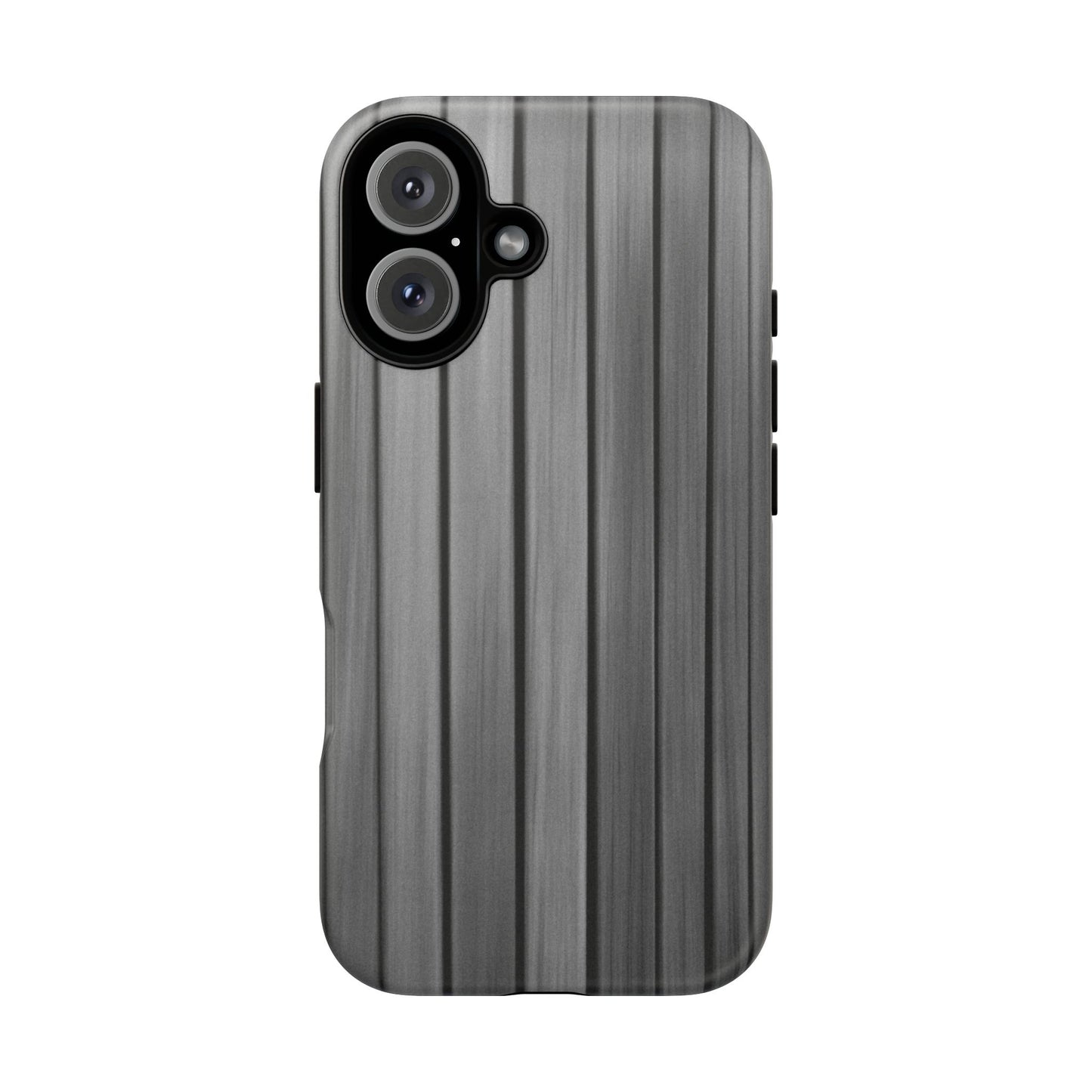 Ribbed metal texture phone case for iPhone, tough protective cover with durable design by Printify.