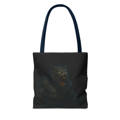Fierce Werewolf Tote Bag, Halloween Accessories, Dark Art Tote, Animal Lover Gift, Geeky Shopping Bag - TRV