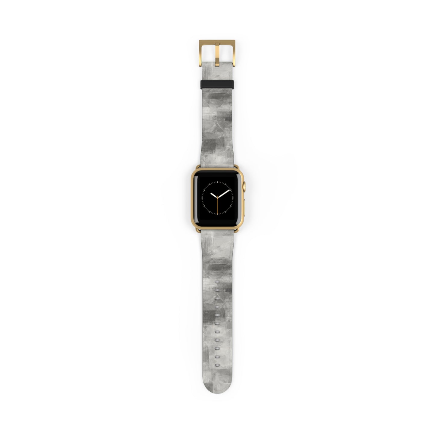 Gray watercolor camouflage Apple Watch strap with neutral abstract design, accessory by Printify for stylish smartwatch customization.