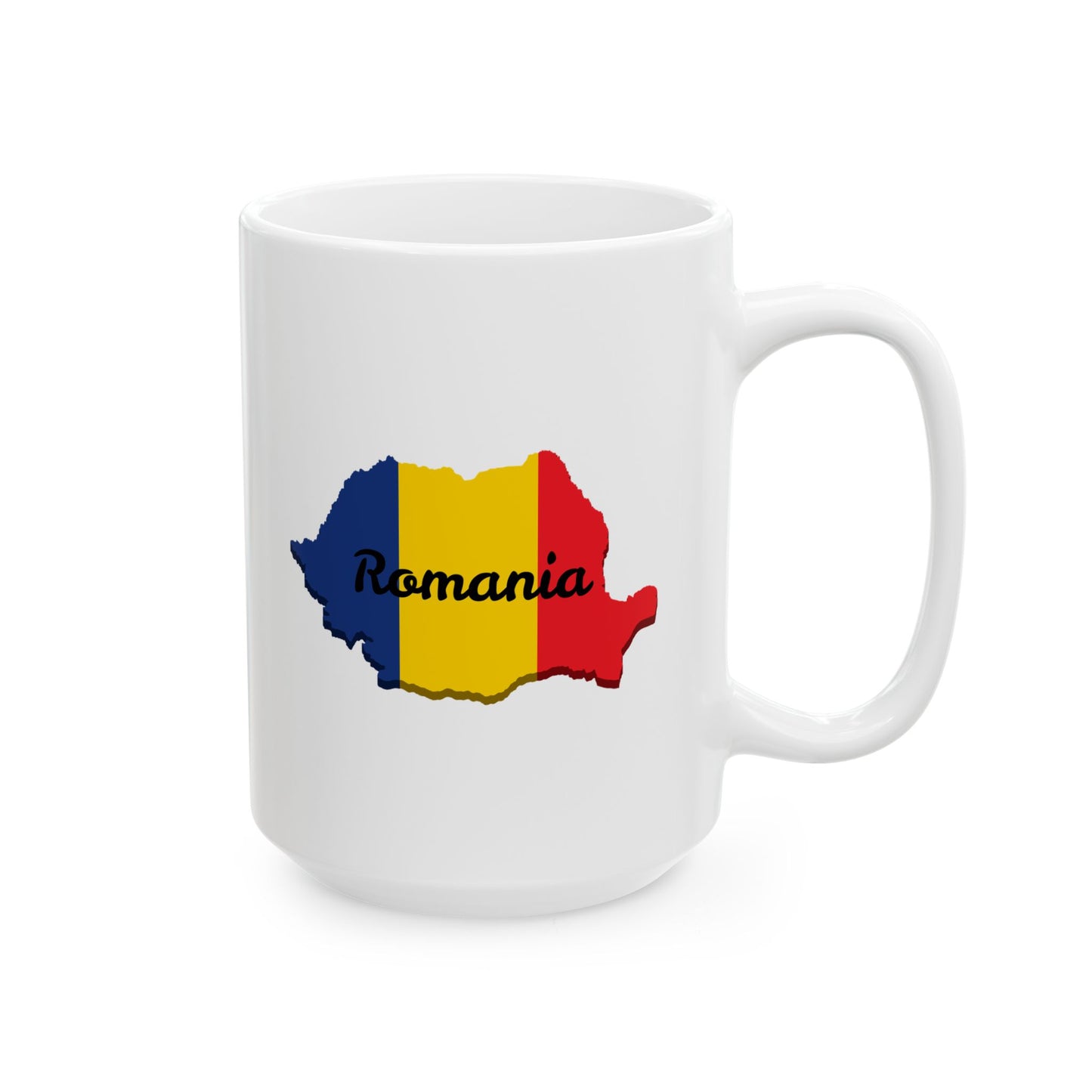Romania Flag Ceramic Mug, Unique Coffee Cup, Travel Souvenir, Gift for Romanians