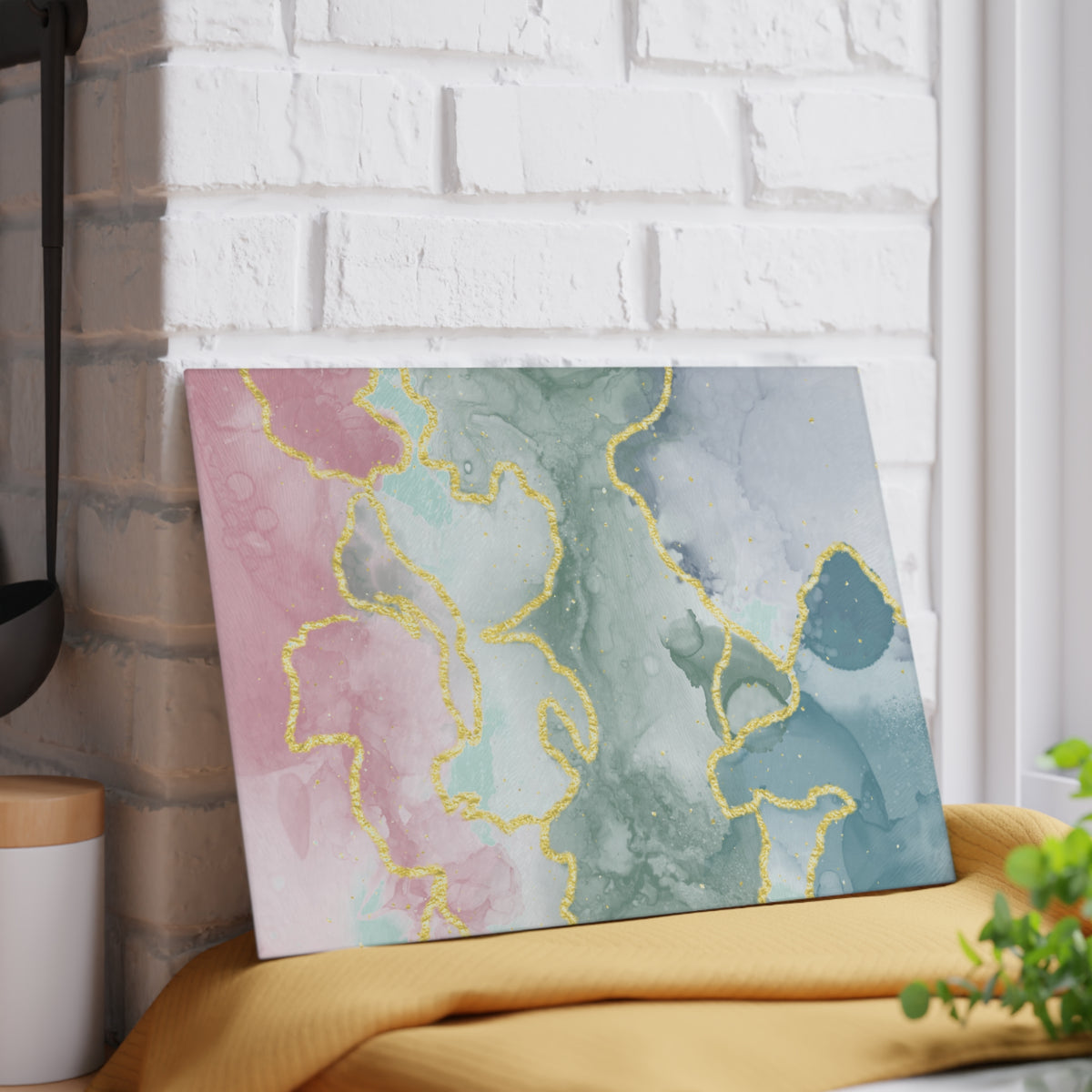 Pastel Marble Gold Vein Glass Cutting Board - view 11