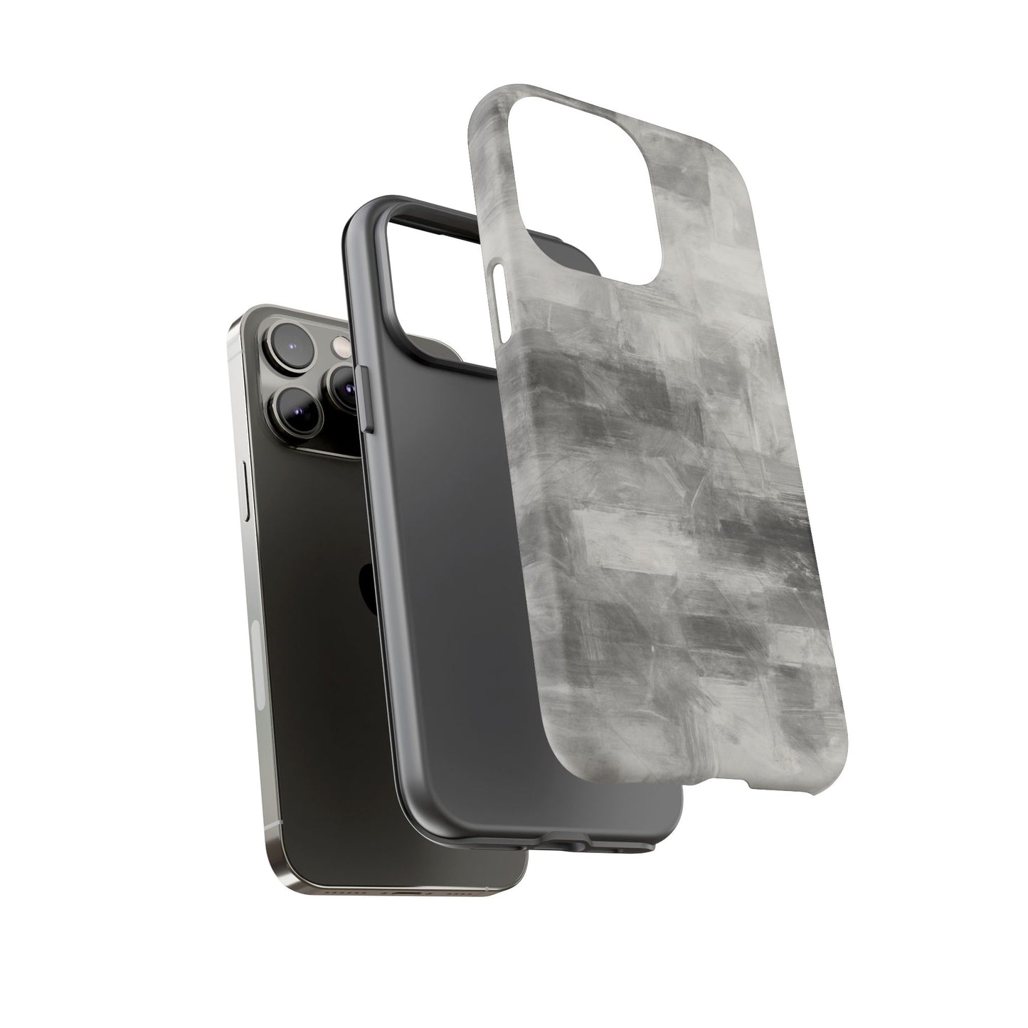 Abstract gray grid phone case for iPhone, tough protective cover by Printify with modern design and durable build.