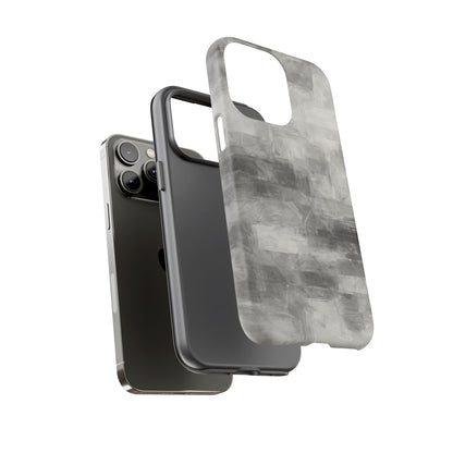 Abstract gray grid phone case for iPhone, tough protective cover by Printify with modern design and durable build.