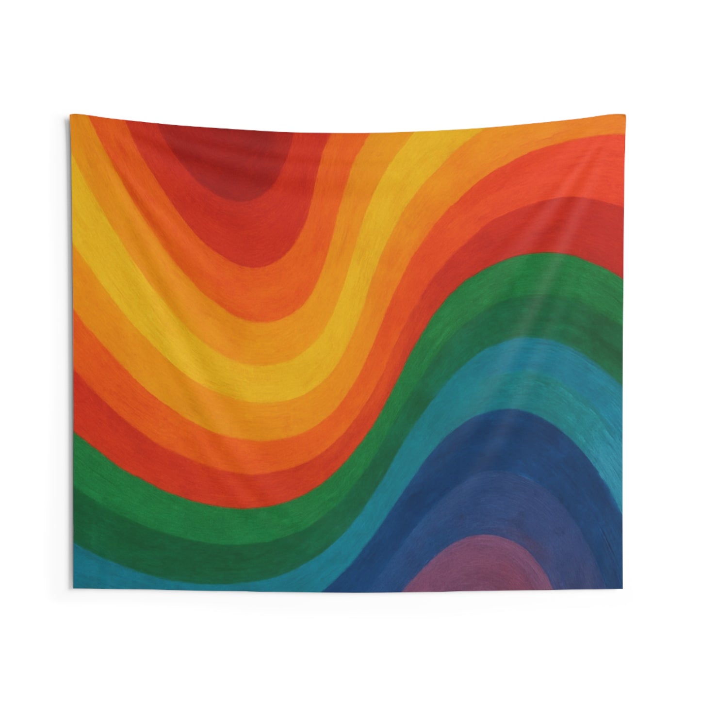 Rainbow Wave Tapestry — Retro Psychedelic Wall Art for Living Room, Dorm, or Studio