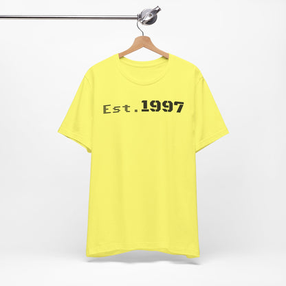 Est. 1997 Unisex Jersey Short Sleeve Tee - Vintage Style, Perfect for Birthdays, Casual Wear, Gifts, Anniversaries, Retro Fashion