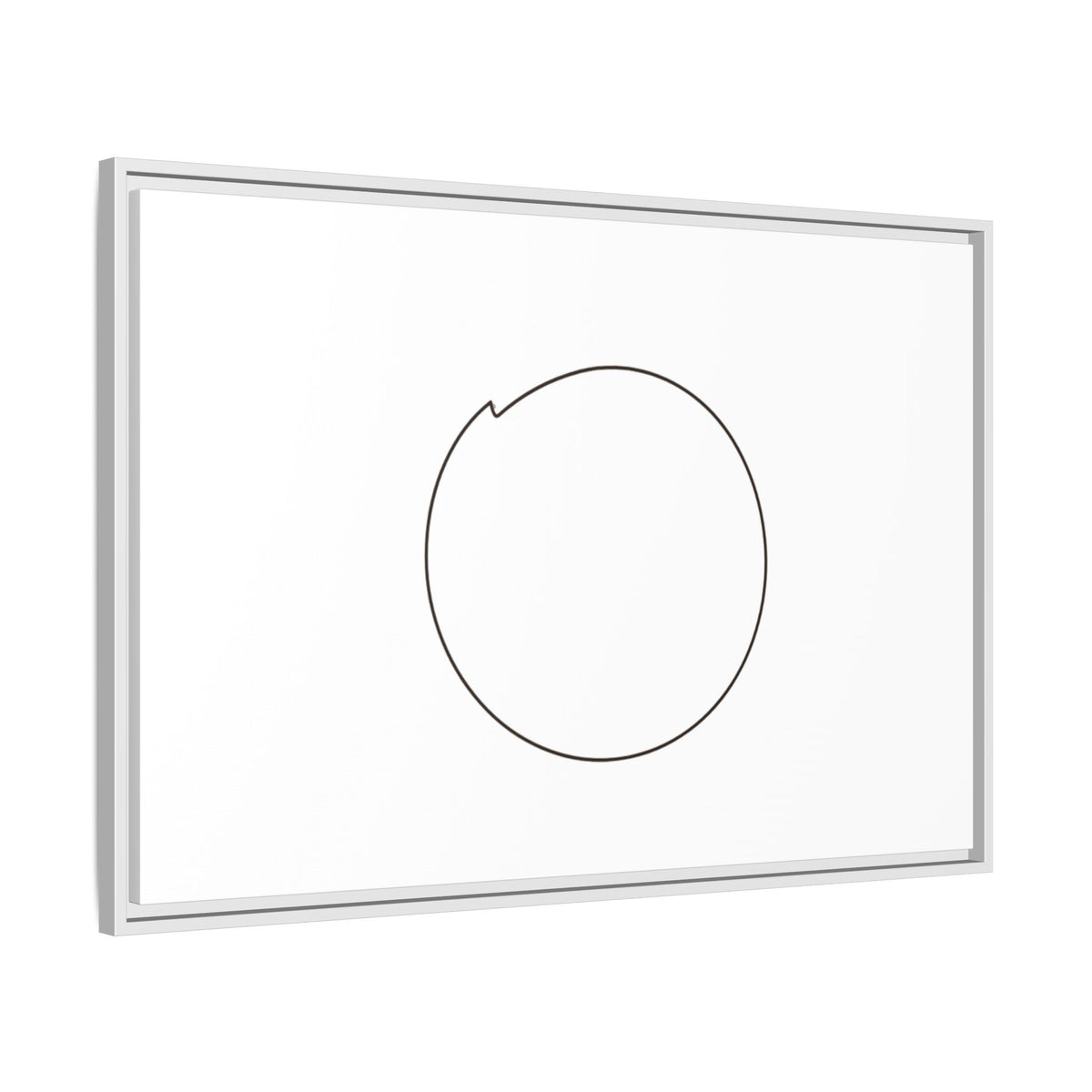 Framed matte canvas wall art featuring a minimal circular line design, by Printify, ideal for modern home decor.