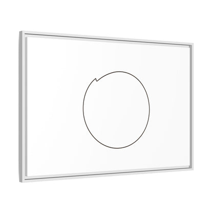 Framed matte canvas wall art featuring a minimal circular line design, by Printify, ideal for modern home decor.