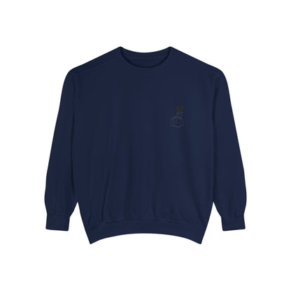 Unisex Garment-Dyed Sweatshirt with Heart Design - Cozy & Stylish