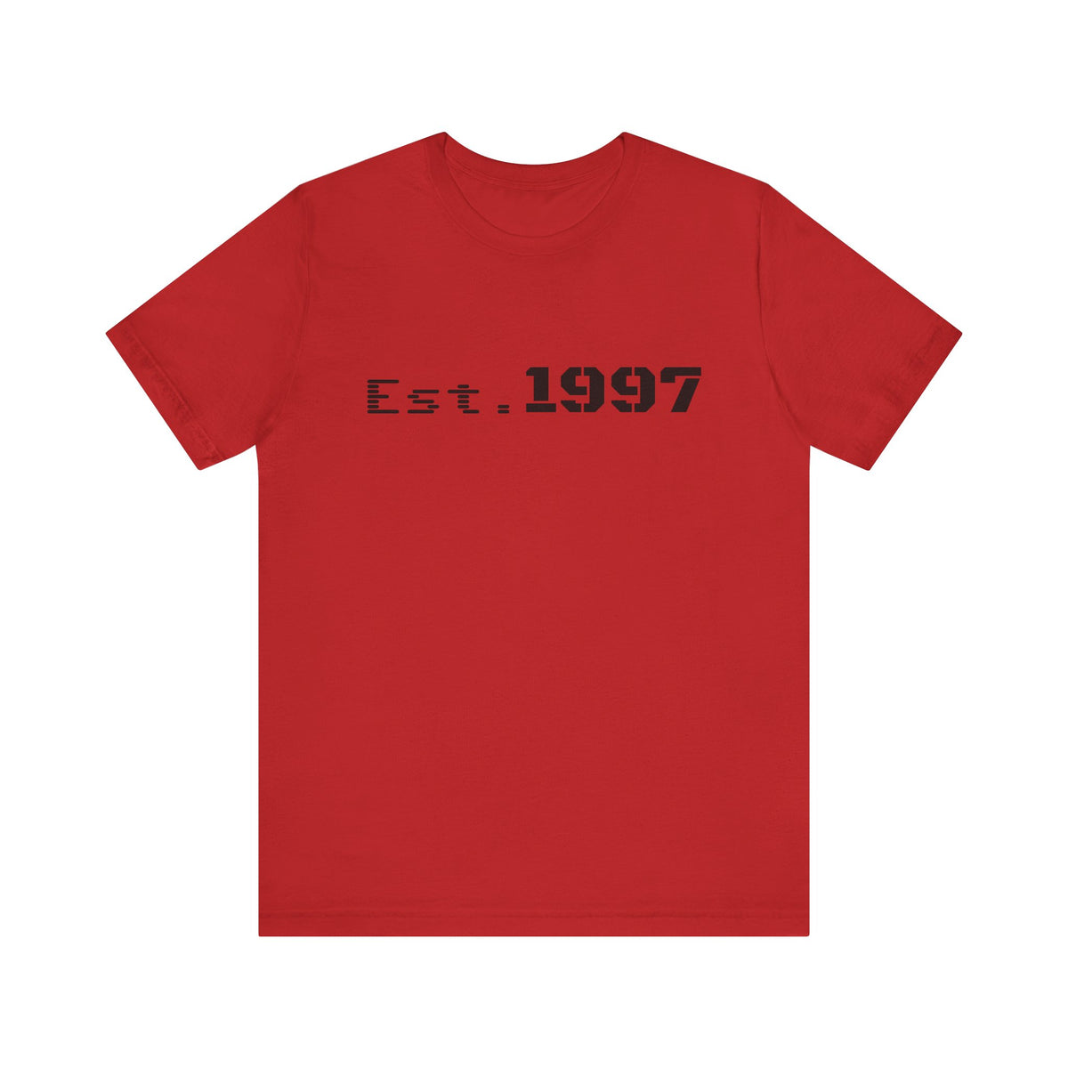 Vintage 1997 Established T-Shirt by Printify featuring retro design and classic fit, perfect for casual wear.