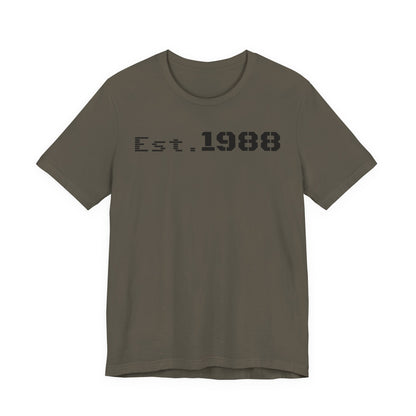 Est. 1988 Unisex Jersey Tee, Vintage Birthday Shirt, Casual Everyday Wear, Gift for Him or Her, Anniversary Celebration Tee