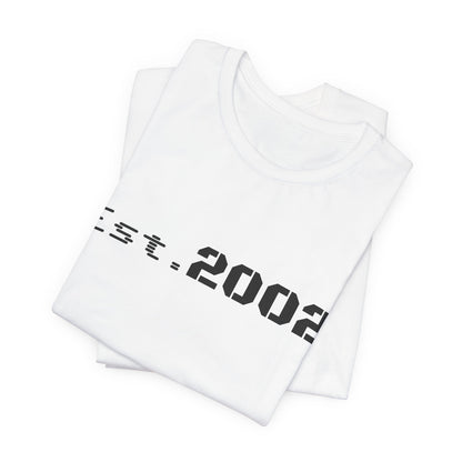 Vintage Est. 2002 T-Shirt by Printify featuring retro design and anniversary graphics on a classic casual tee.