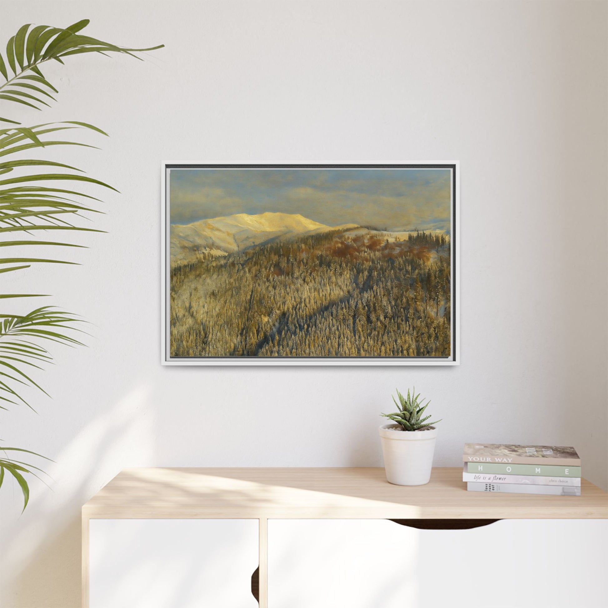 Framed Mountain Canvas Art, Perfect for Home Decor, Nature Wall Art, Gift for Nature Lovers, Cozy Atmosphere - TRV