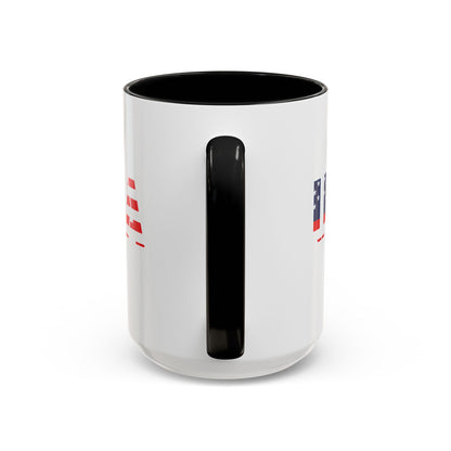 USA Flag Accent Coffee Mug — Patriotic 11/15oz Ceramic Coffee Cup