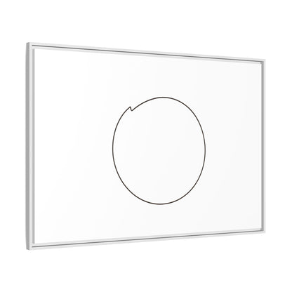 Framed matte canvas wall art featuring a minimal circular line design, showcasing modern abstract artwork by Printify.