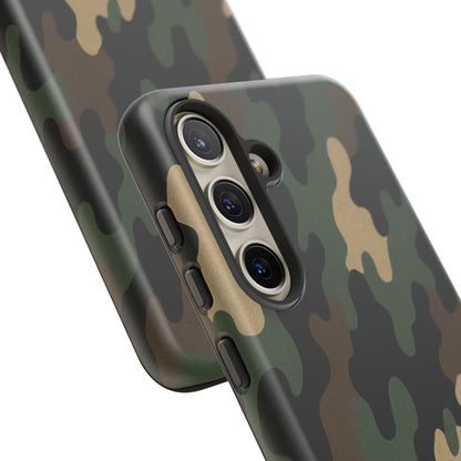 Camouflage tough phone case by Printify featuring rugged camo design and protective build for durable smartphone protection.