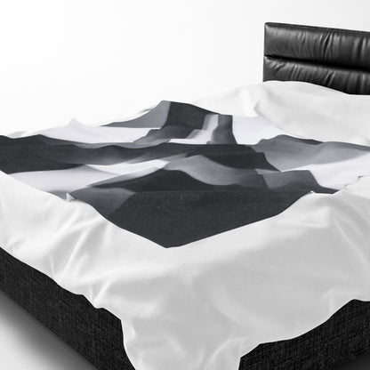Abstract Black Smoke Design Velveteen Plush Blanket | Monochrome Swirl