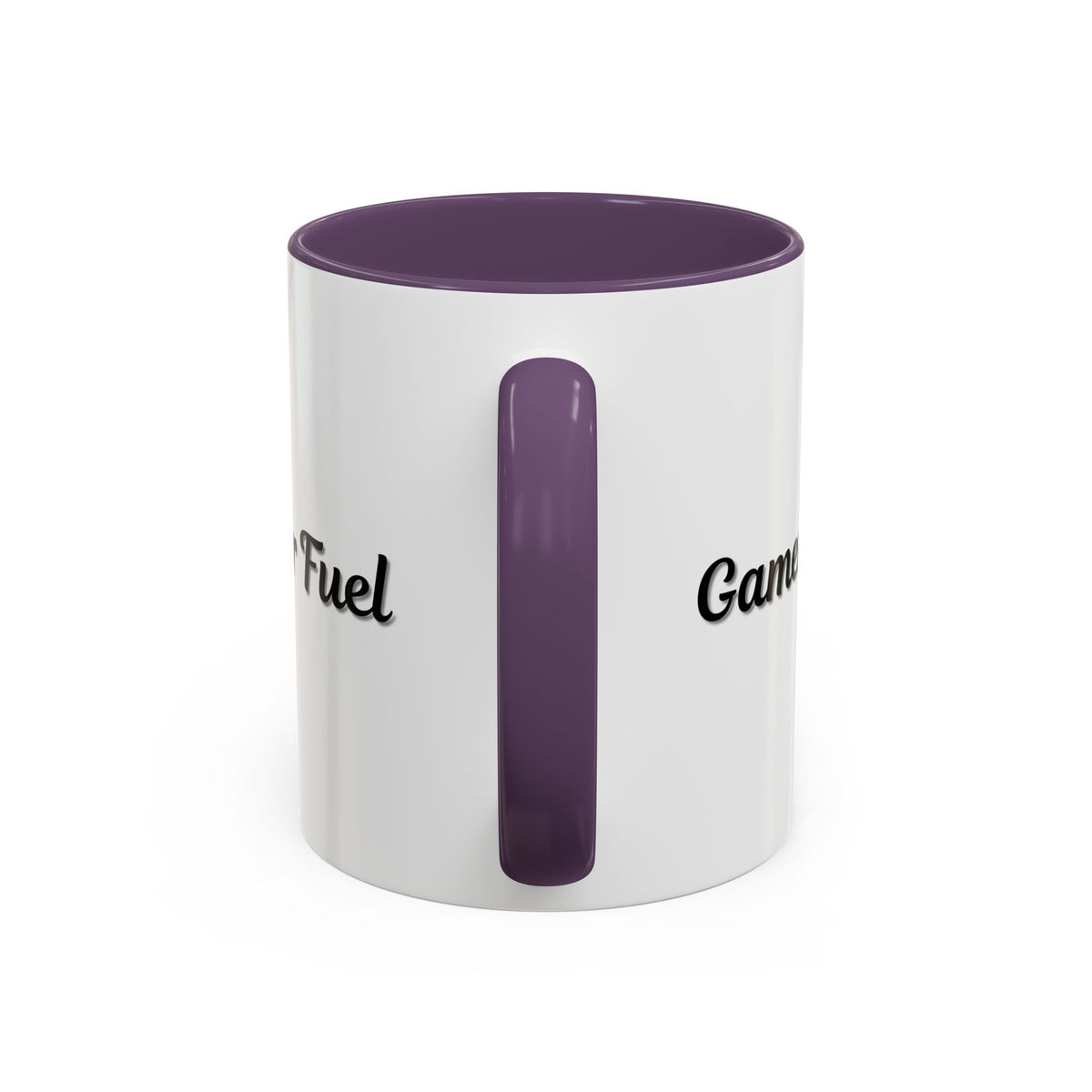 Printify Gamer Fuel coffee mug with black and white design, 11oz or 15oz size, featuring gaming-themed graphics and bold text.
