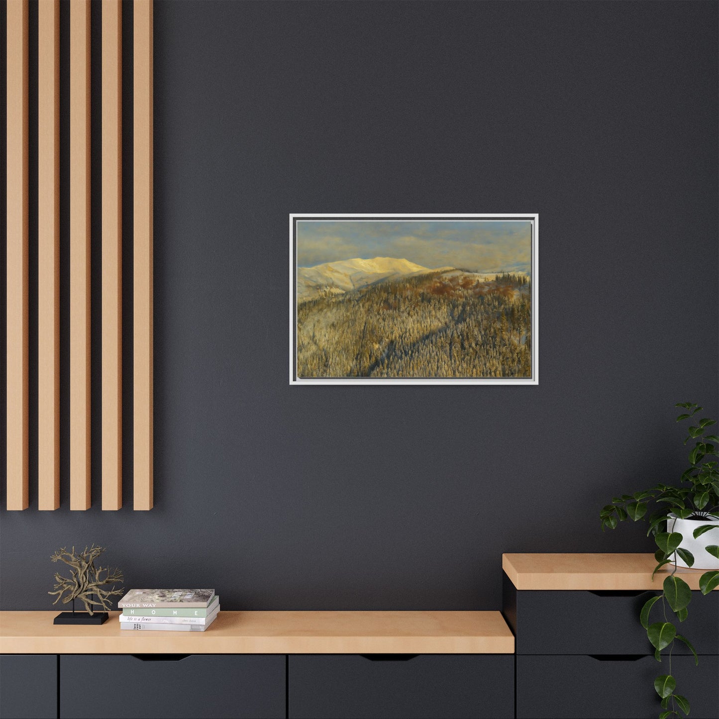 Framed Mountain Canvas Art, Perfect for Home Decor, Nature Wall Art, Gift for Nature Lovers, Cozy Atmosphere - TRV