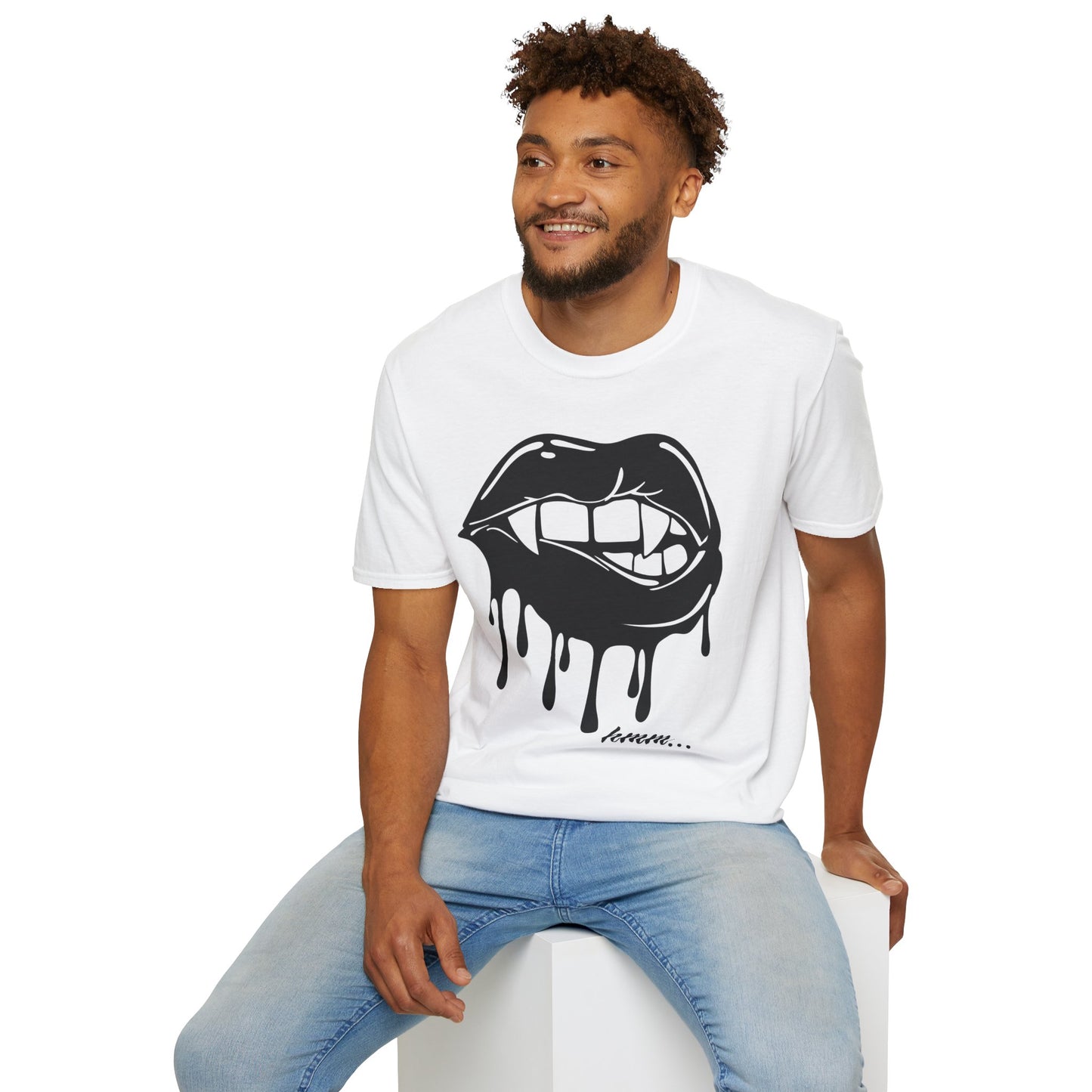 Edgy Graphic Unisex T-Shirt - Dripping Mouth Design, Cool Tee, Trendy Shirt, Hipster Top, Streetwear, Alternative Fashion, Holiday Gift