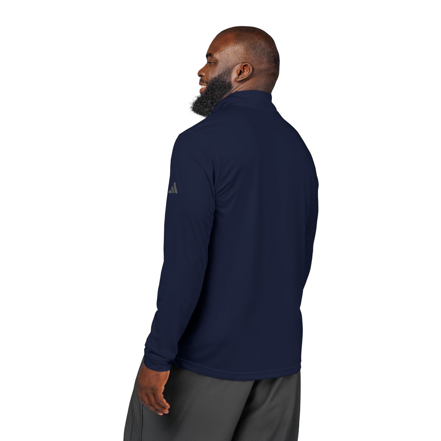 Adidas® Embroidered Quarter-Zip Pullover - Stylish Performance Layer With Love Gesture