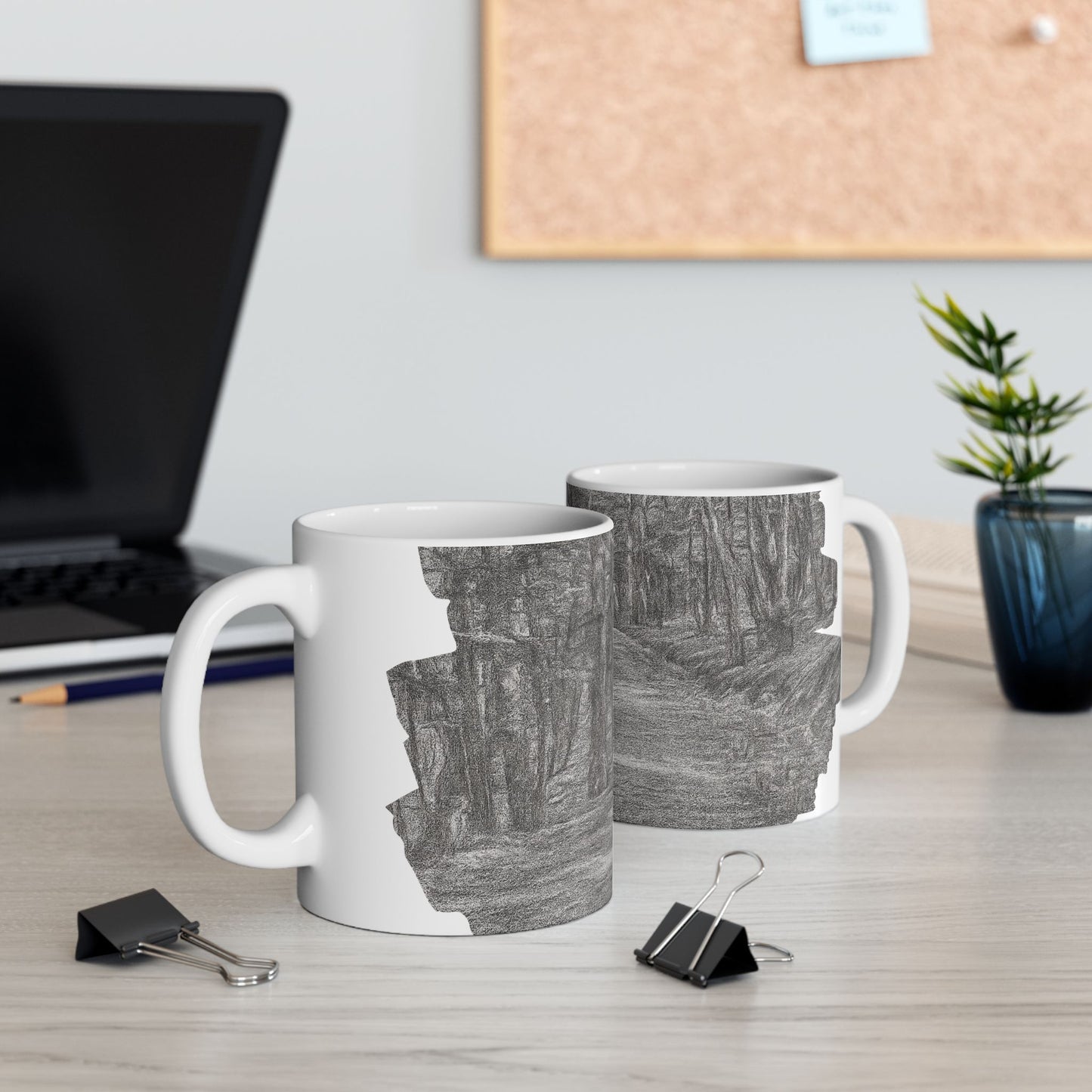 Nature-Inspired Abstract Ceramic Mug | Forest Path Design | Cozy Gift for Coffee Lovers | Home Decor | Nature Lover's Mug - TRV