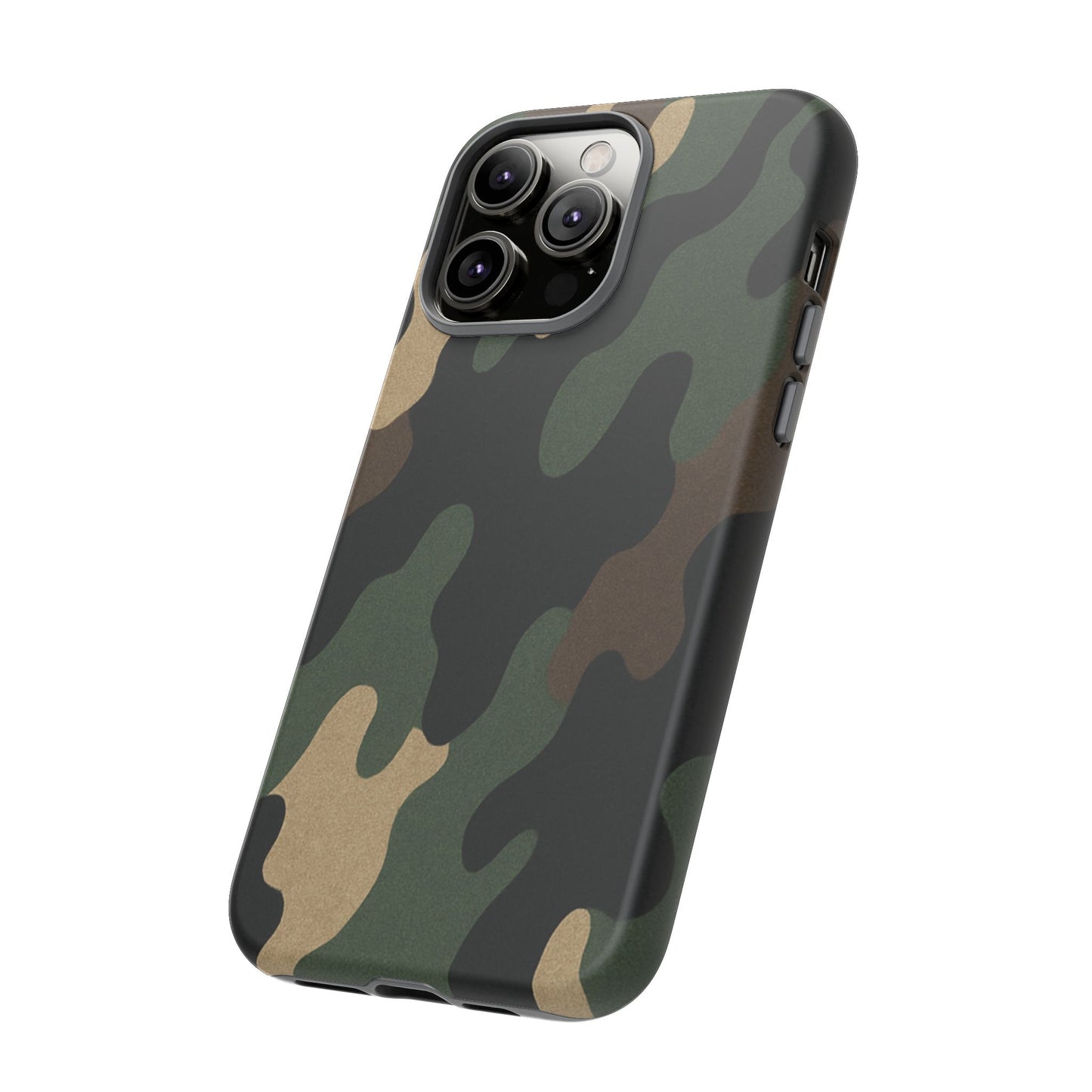 Rugged military green camo phone case by Printify, protective cover for smartphone with tough, durable design.