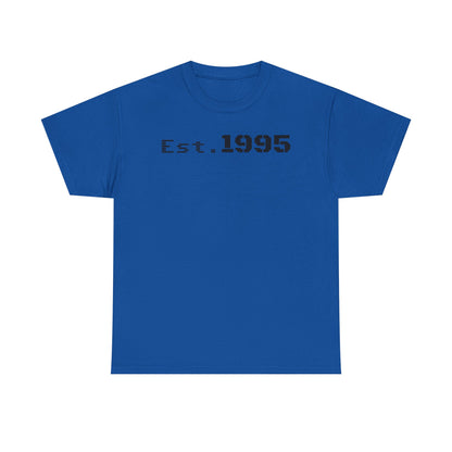 Unisex Heavy Cotton Tee - Est. 1995, Vintage Birthday Gift, Customizable Tee, Retro Unisex Shirt, Casual Everyday Wear