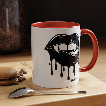Dripping Lip Coffee Mug – "hmm..." Accent Ceramic Mug (11/15oz)