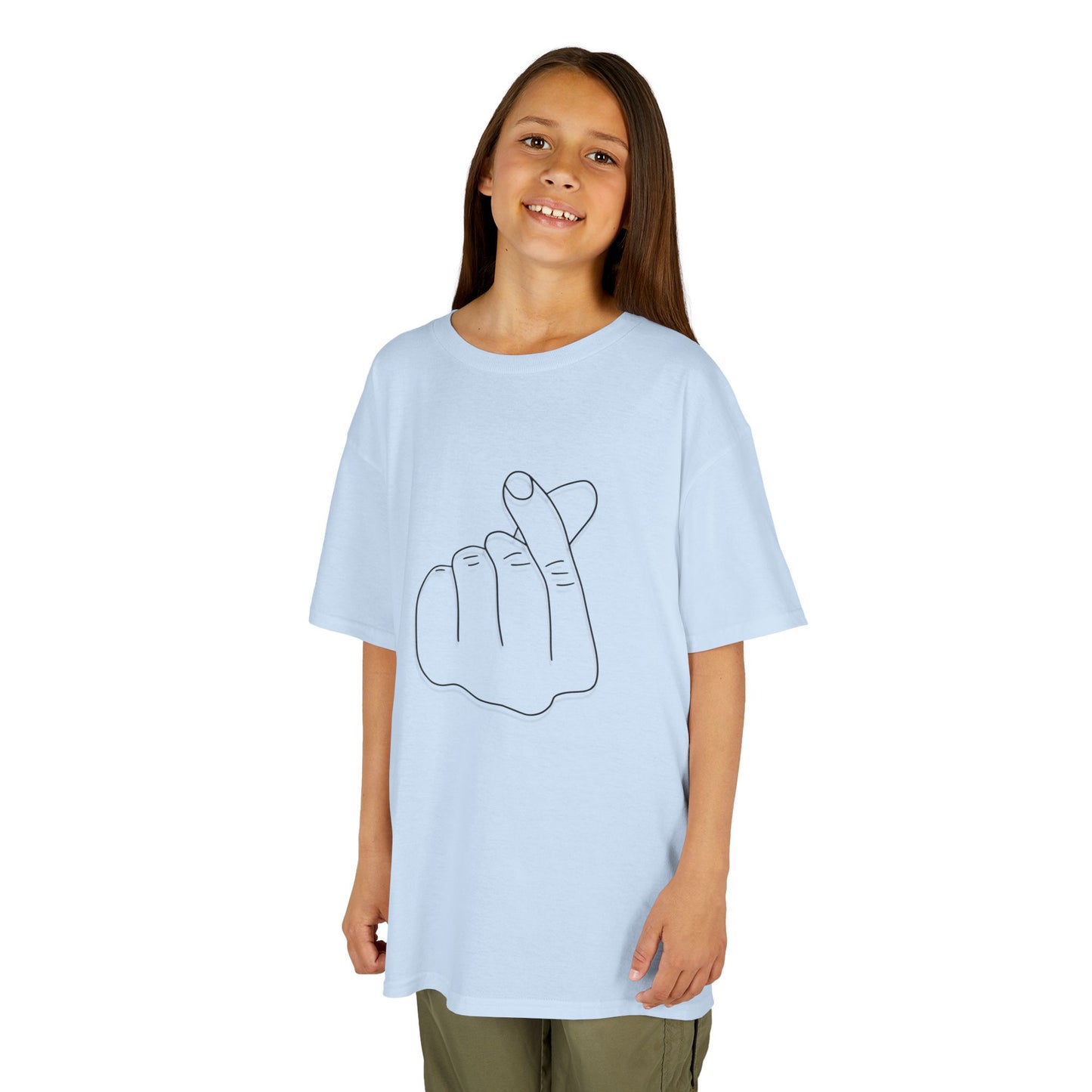 Cute Kids Heavy Cotton Tee - K-Pop Inspired Love Gesture