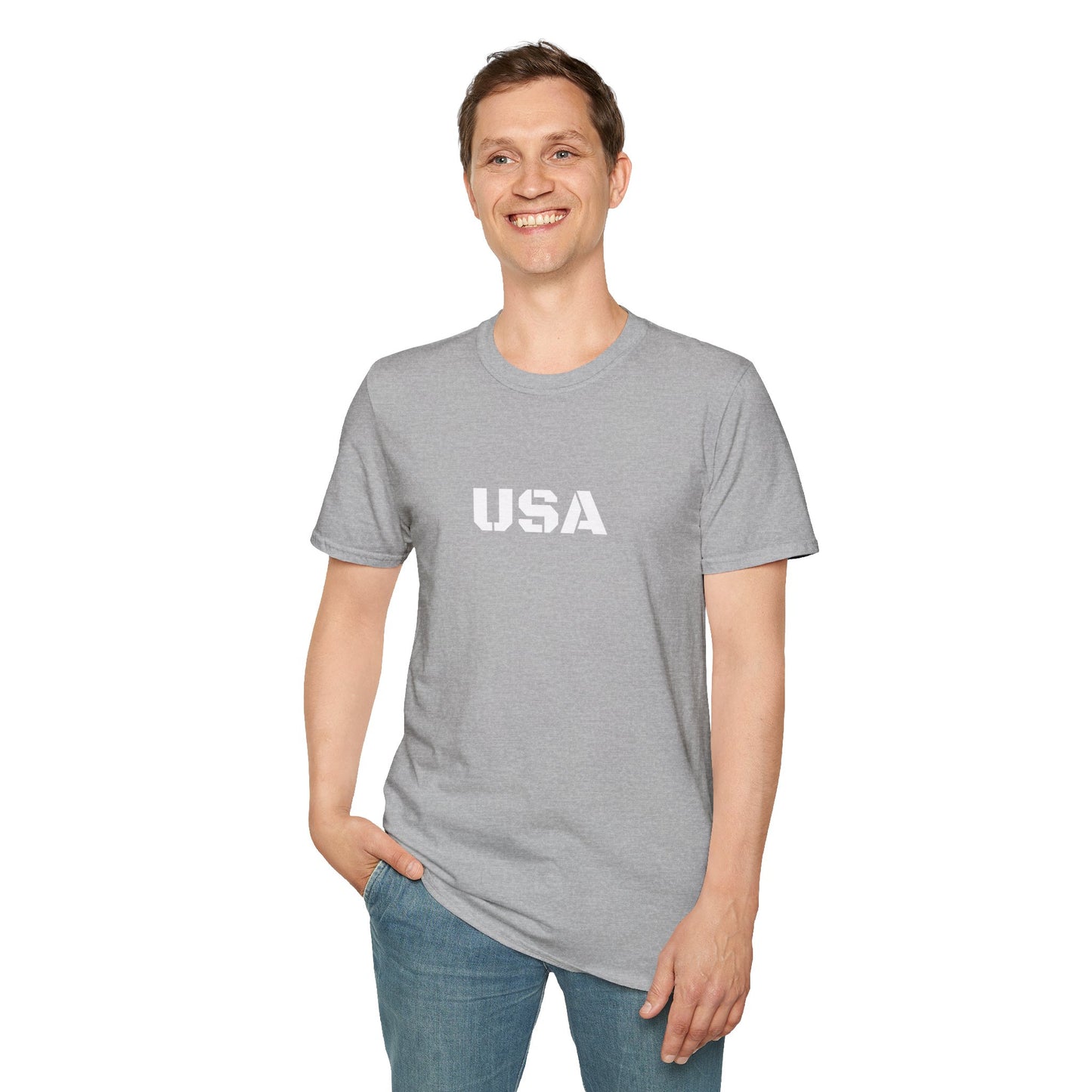 USA Unisex Softstyle T-Shirt, Casual Tee, Patriotic Apparel, Independence Day Gift, Everyday Wear, Comfortable Fashion