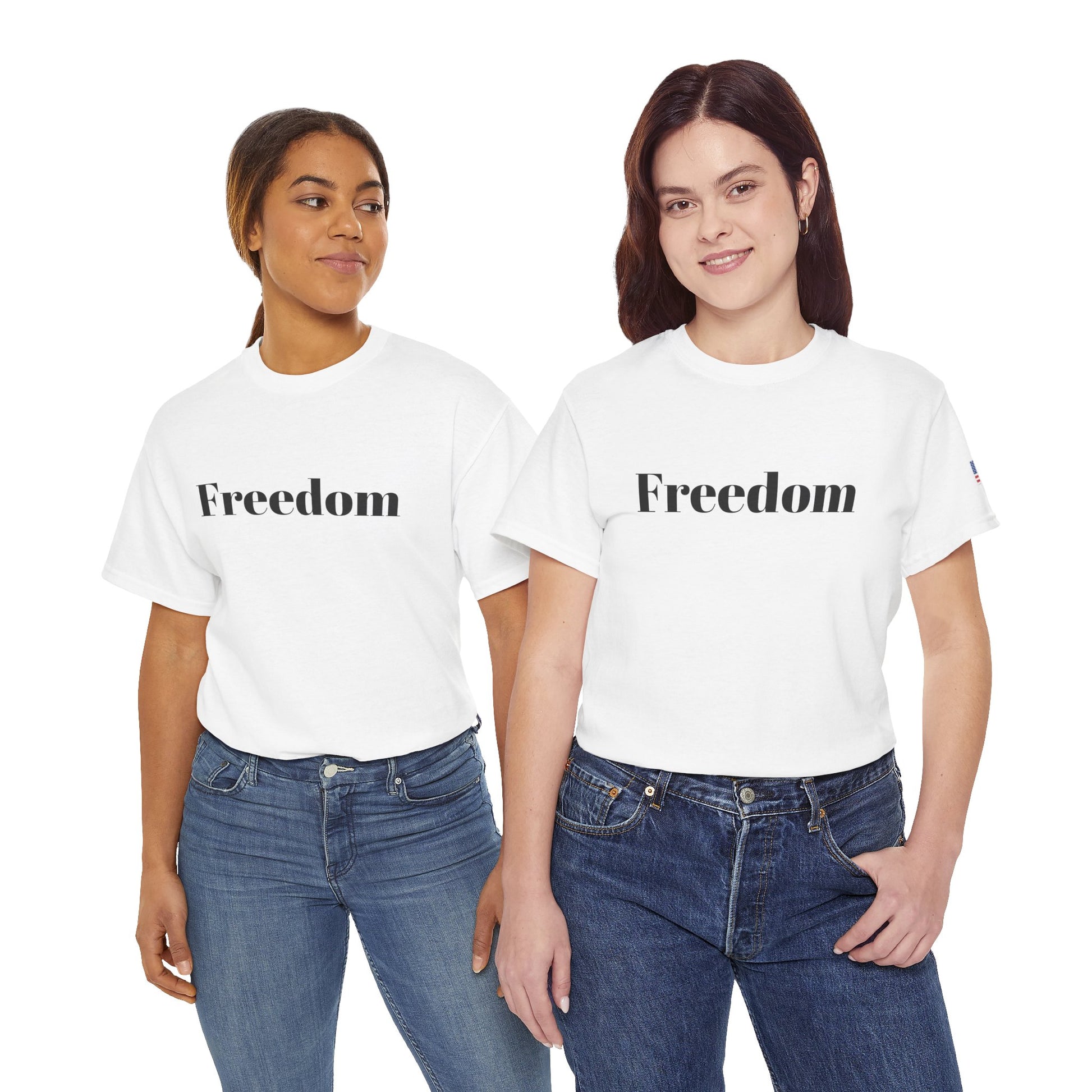 Freedom script tee | T-Shirt, American flag sleeve - TRV