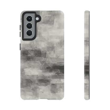 Abstract gray grid phone case for iPhone, tough protective cover by Printify with modern design and durable material.