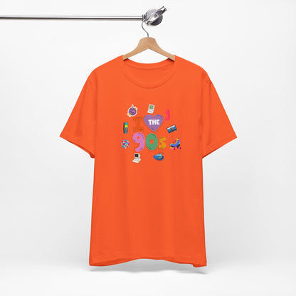 I  Love the 90's Short Sleeve Tee - Retro Graphic Tee, Vintage Style Shirt, Perfect for Casual Outings, 90s Nostalgia Apparel