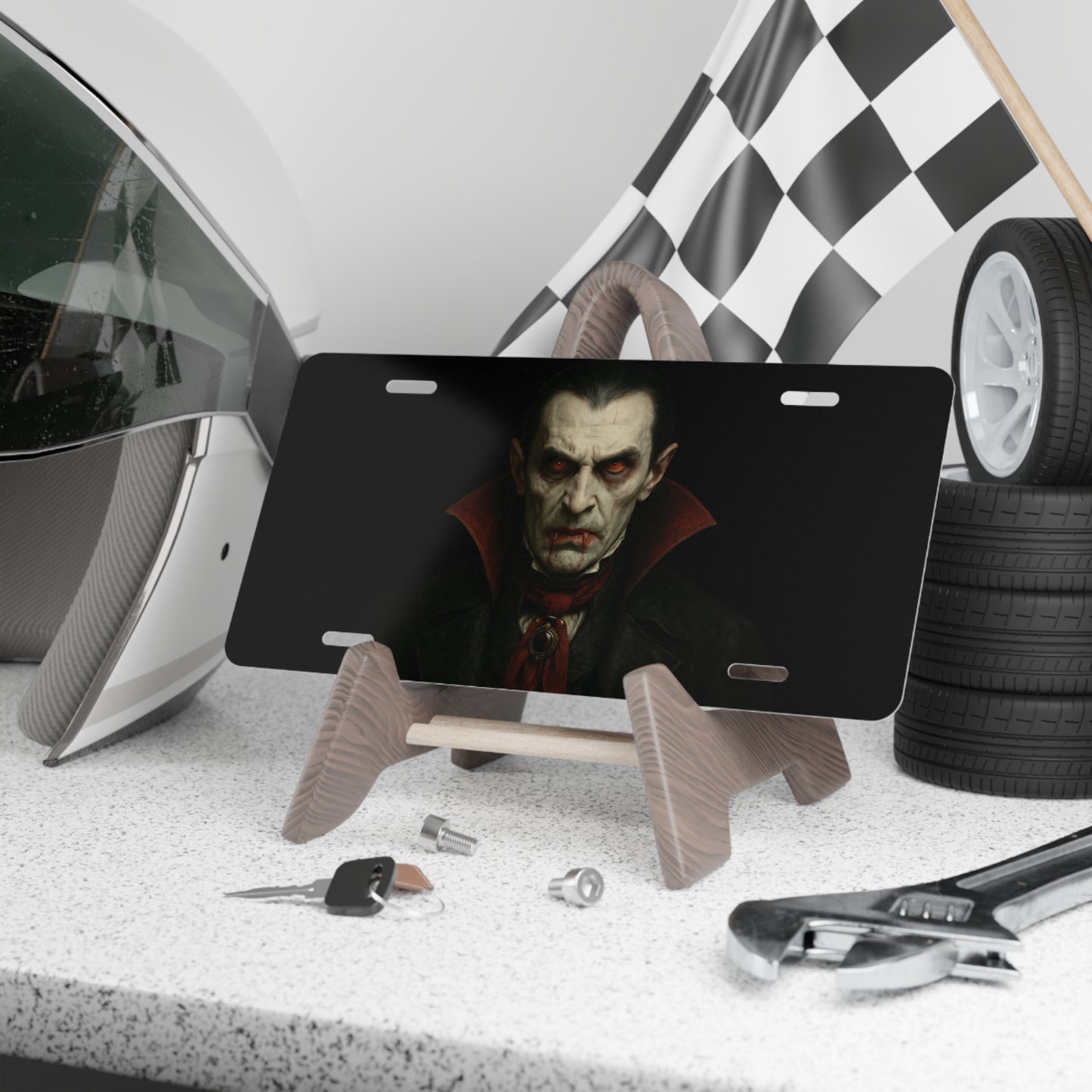 Vampire-Themed Vanity Plate | Halloween Decor, Car Accessories, Unique Gift, Spooky Decor, Gothic Style