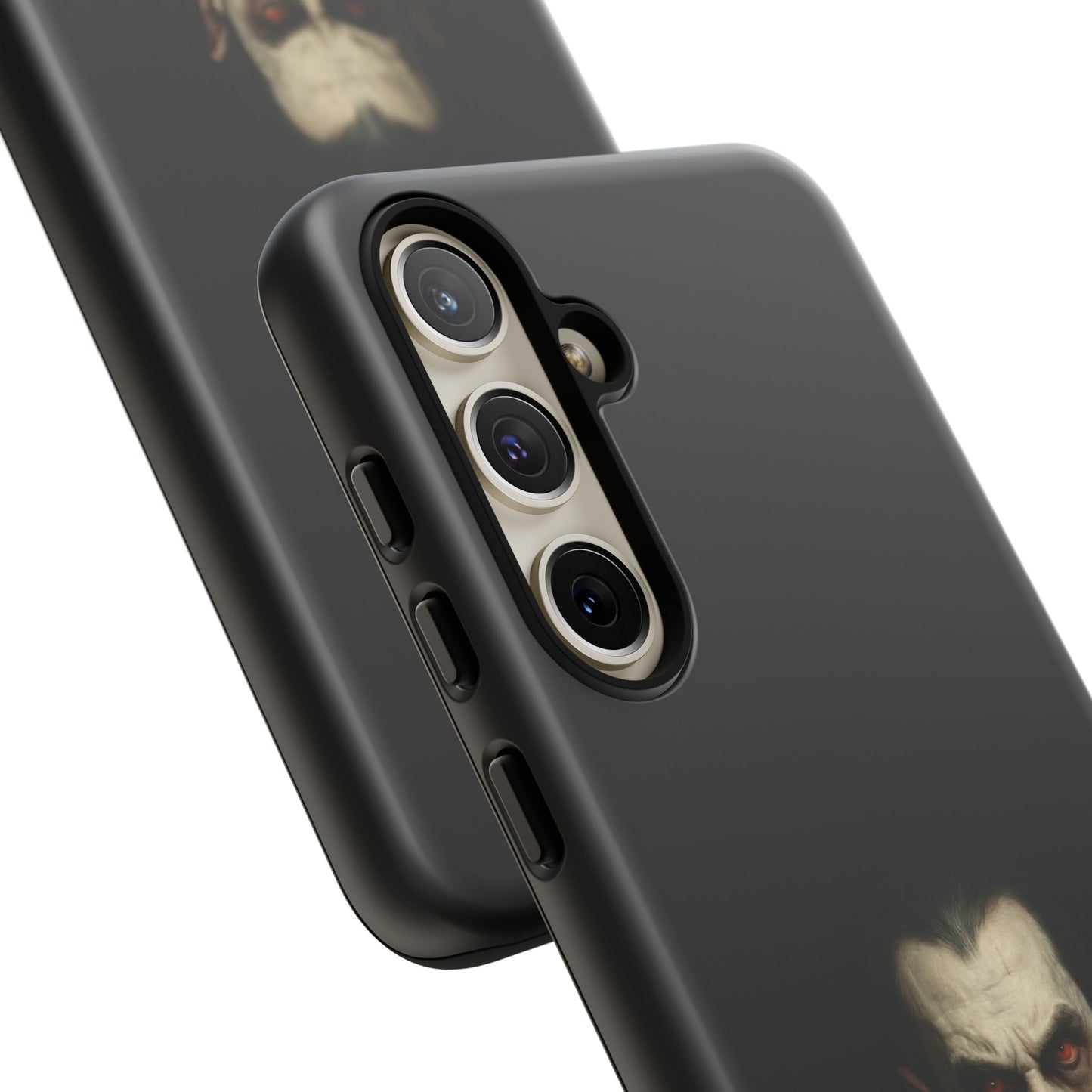 Gothic vampire portrait phone case for iPhone featuring a Dracula horror design, made by Printify.