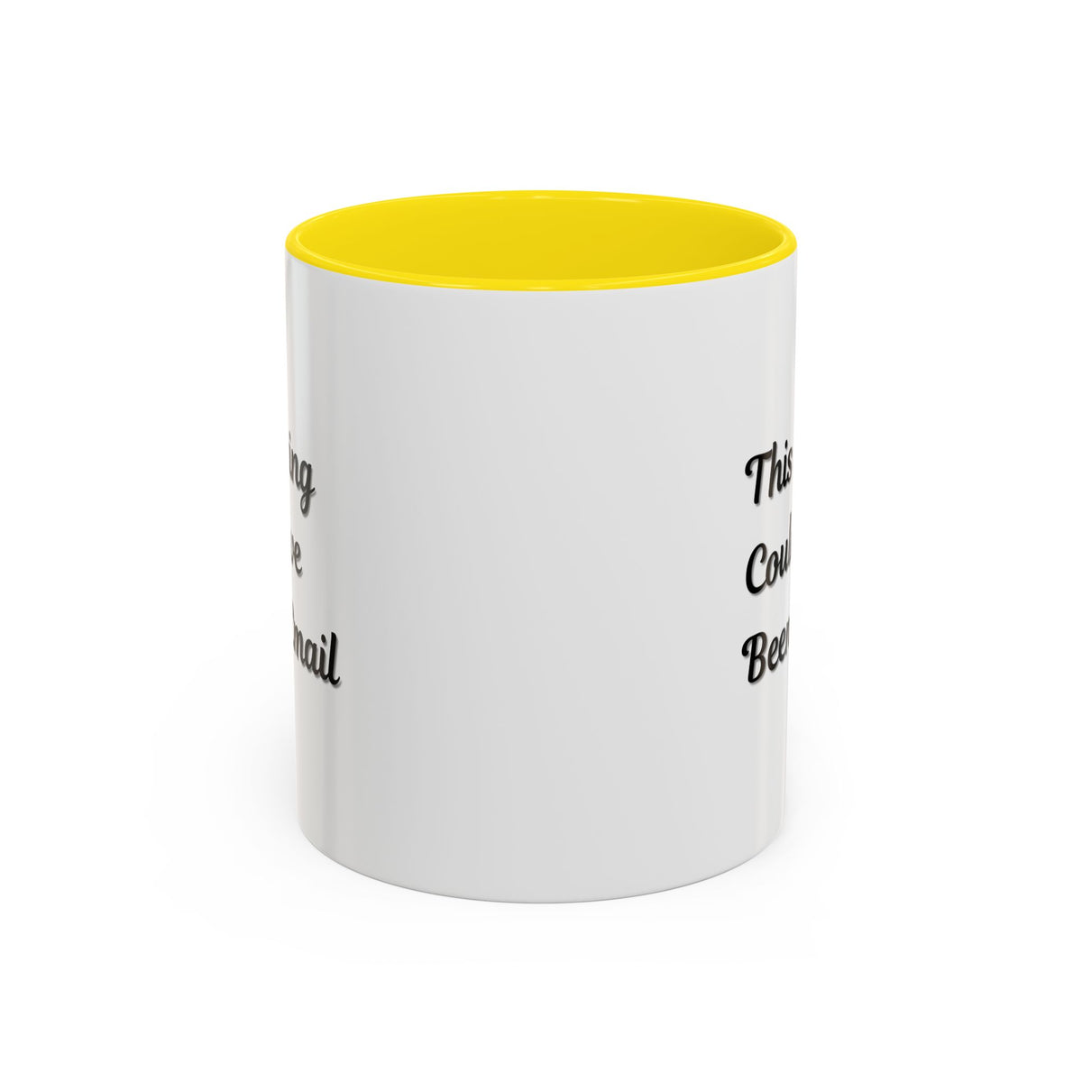 Funny office coffee mug with the phrase "This Meeting Could Have Been An Email" printed on a ceramic mug by Printify.
