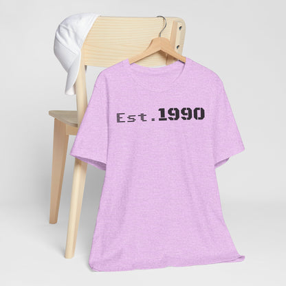 Unisex Est. 1990 Nostalgic Jersey Tee - Perfect Gift, Vintage Style, Retro Fashion, Birthday Celebration, Casual Wear - TRV