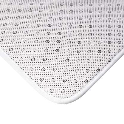 Gray abstract print bath rug by Printify featuring a modern, soft luxury bathroom rug with a stylish abstract design.