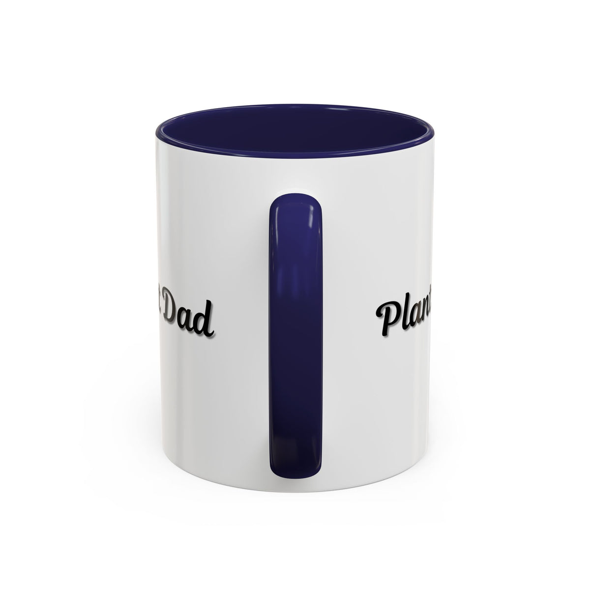 Black-handle Plant Dad coffee mug with plant-themed design, perfect for plant lovers, 11oz or 15oz size by Printify.