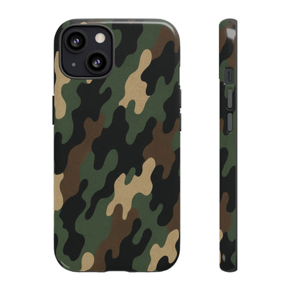 Camouflage tough phone case by Printify with rugged camo design, protective cover for smartphone, durable and stylish.