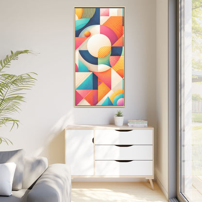 Colorful Geometric Abstract Art Matte Canvas Framed