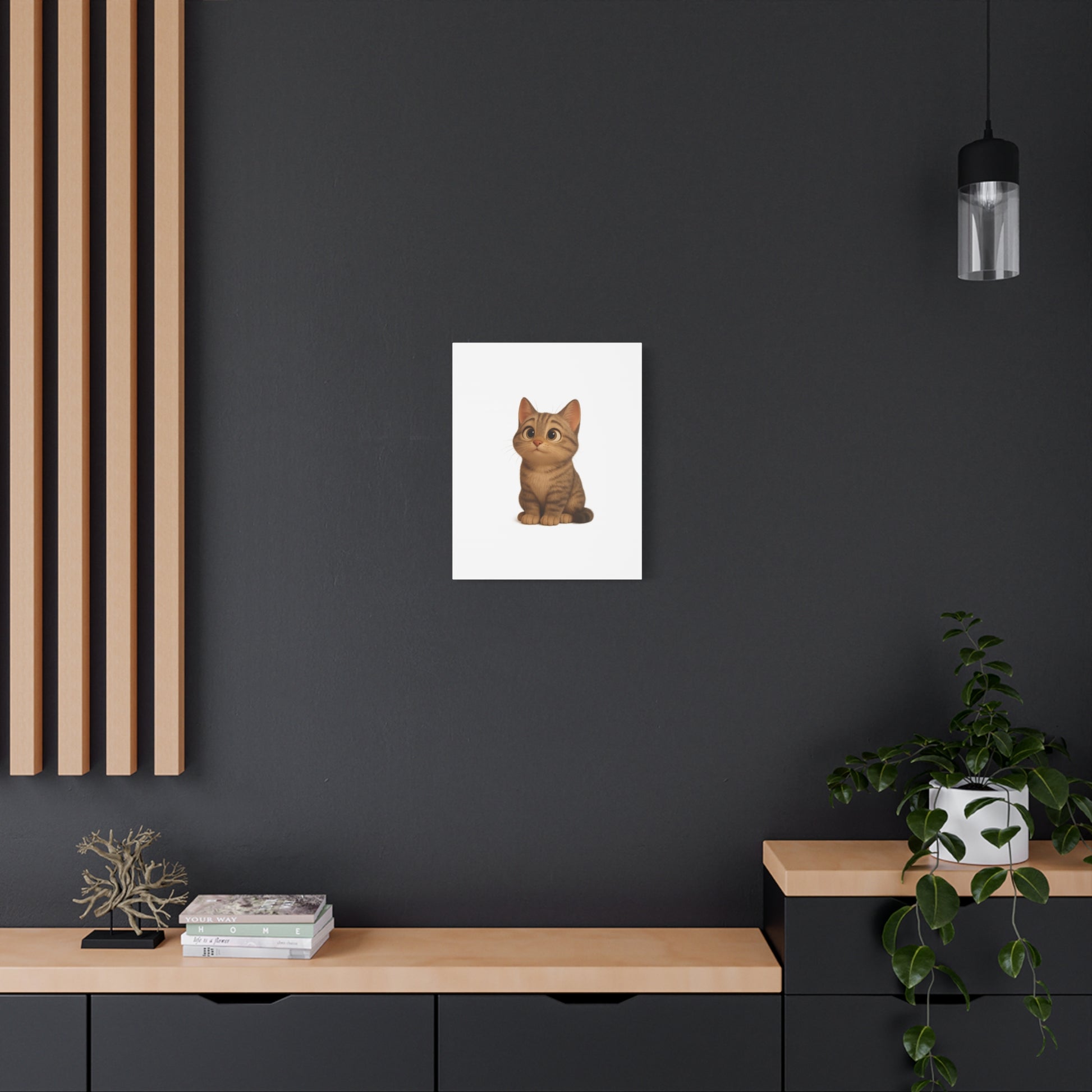 Adorable Cat Canvas Art, Cute Cat Wall Decor, Pet Lover Gift, Nursery Wall Art, Animal Print, Modern Home Decor - TRV