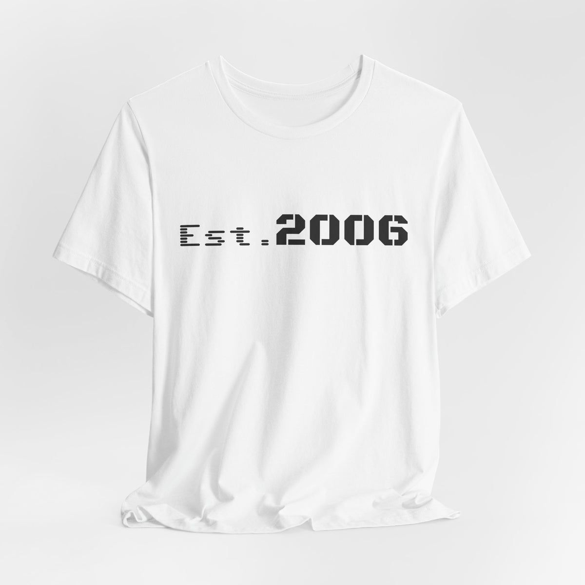 Vintage-style "Established 2006" graphic T-shirt by Printify featuring bold text and retro birthday design.