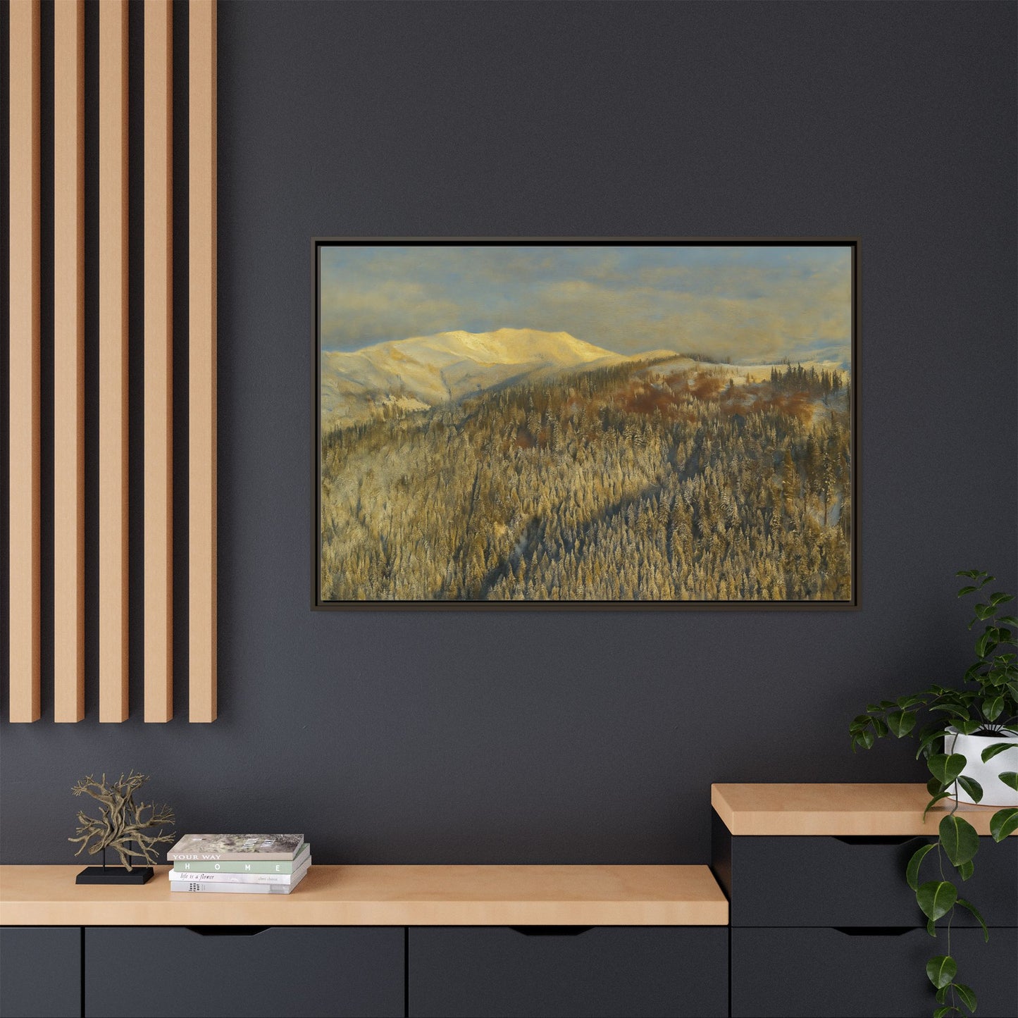 Framed Mountain Canvas Art, Perfect for Home Decor, Nature Wall Art, Gift for Nature Lovers, Cozy Atmosphere - TRV