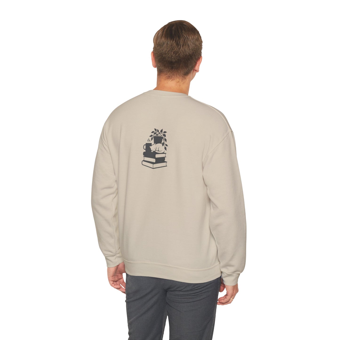 Stack of Books with Mug and Plant Sweatshirt | Cozy Reading Crewneck