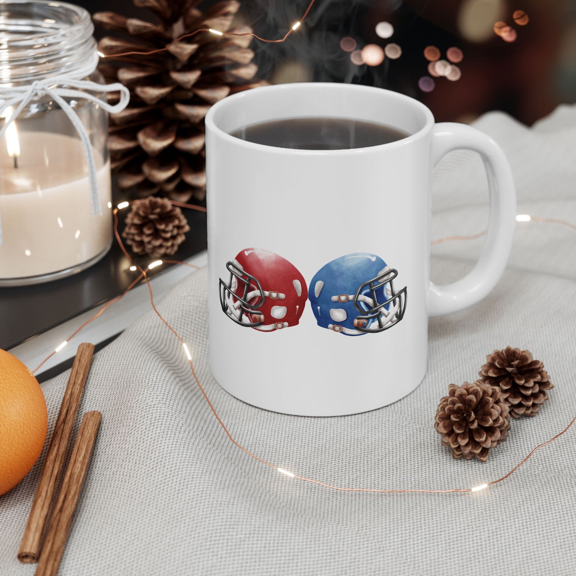 Football Fan Ceramic Mug | 11oz, 15oz | Perfect for Game Day, Sports Enthusiasts, Gifts, Tailgating, Team Celebration - TRV