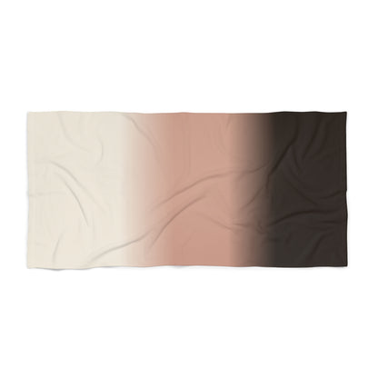 Neutral Ombre Stripe Beach Towel | Gradient Sand to Chocolate
