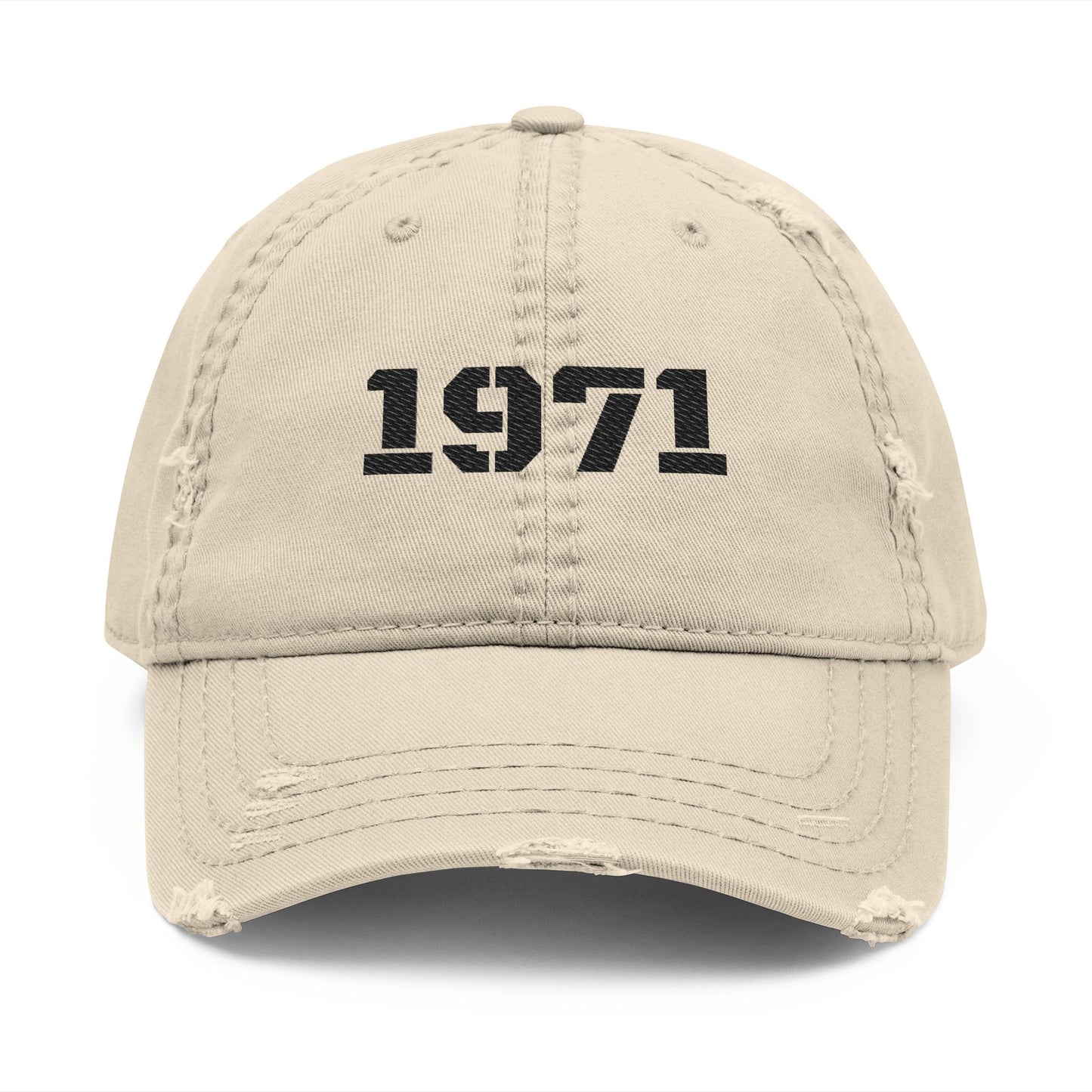 Distressed Embroidered Dad Hat, Vintage Wear, Casual Style, Gift for Dads, 1971 Cap, Father's Day Hat - TRV
