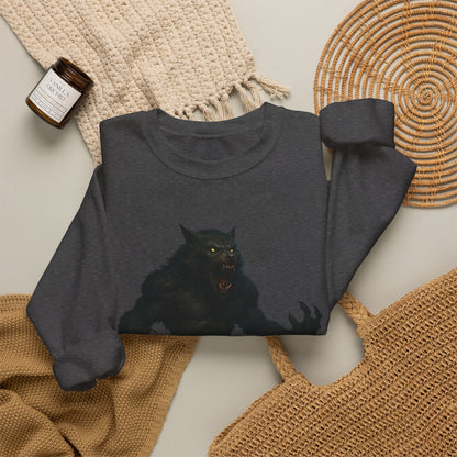 Fierce Werewolf Graphic Sweatshirt, Cozy Unisex Crewneck, Perfect for Casual Outfits, Halloween Apparel, Everyday Wear