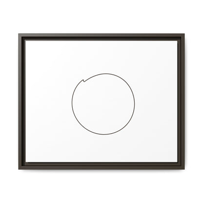 Framed matte canvas wall art featuring a minimal circular line design, by Printify, perfect for modern home decor.